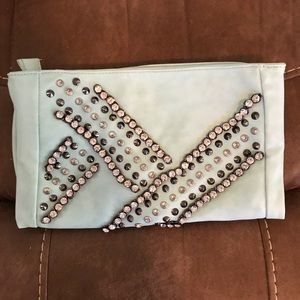 Rhinestone studded clutch bag